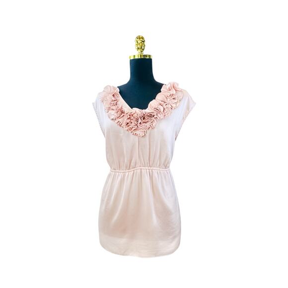 Elle Rose V-Neck Blush Blouse - Size XL - Picture 1 of 4